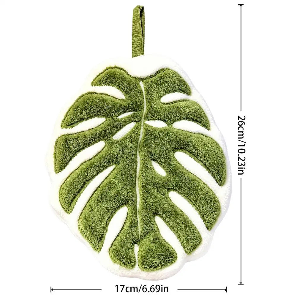 Leaf Print Absorbent Hand Towels – Kitchen & Bathroom
