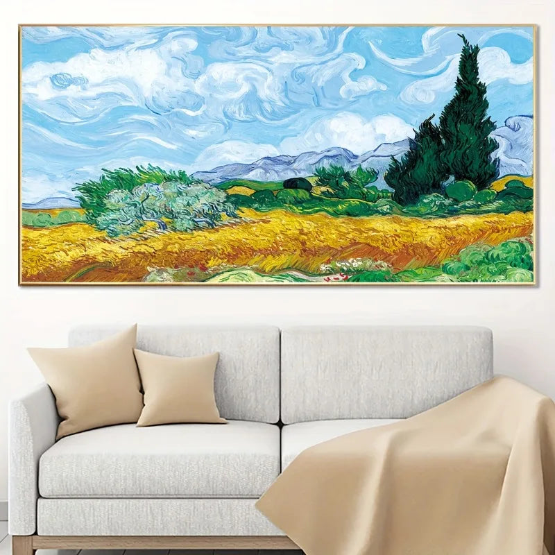 Van Gogh Art Deco Canvas Print Frameless Wall Art, Retro Classic Artwork for Living Room, Bedroom, Office, Ideal Birthday Gift Peaceful Pleasures Health and Wellness