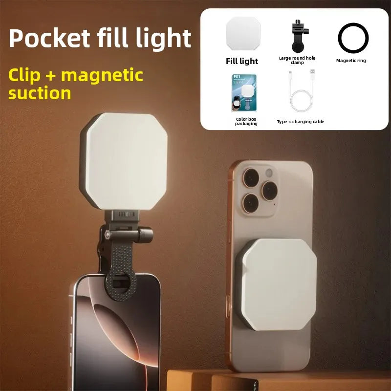 led light for video recording lights for photography lamp magsafe selfie light for phone magnetic fill light for phone selfie Peaceful Pleasures Health and Wellness Clip and magnetic China Mainland