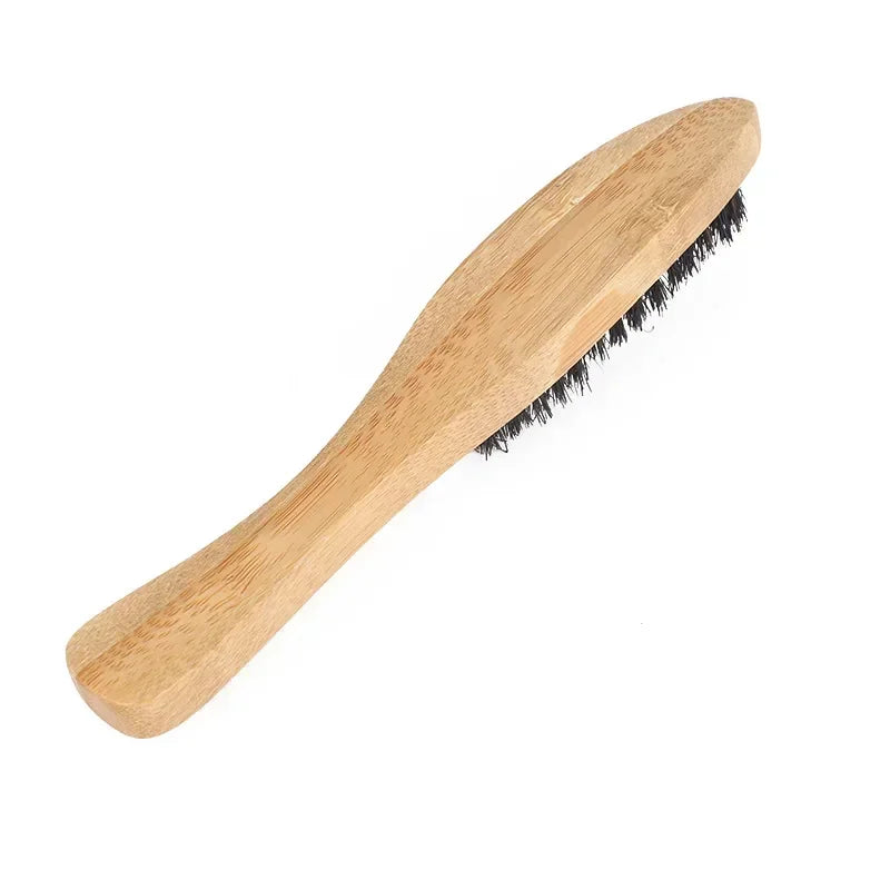 Beech Long Handle Brush for Men's Mustache Shaving, Comb, Face Massage, Facial Hair Cleaning, Boar Bristle Peaceful Pleasures Health and Wellness