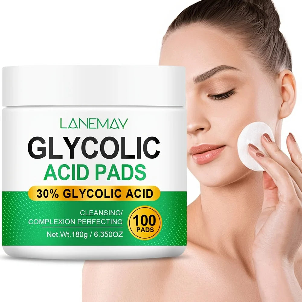 100-Count Glycolic Acid Brightening Face Pads – AHA + Niacinamide