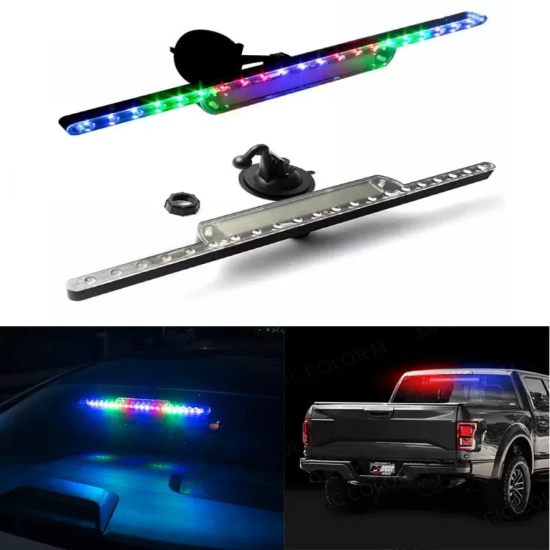 Solar RGB Strobe Car Warning Light | 11 Modes, Anti-Collision LED