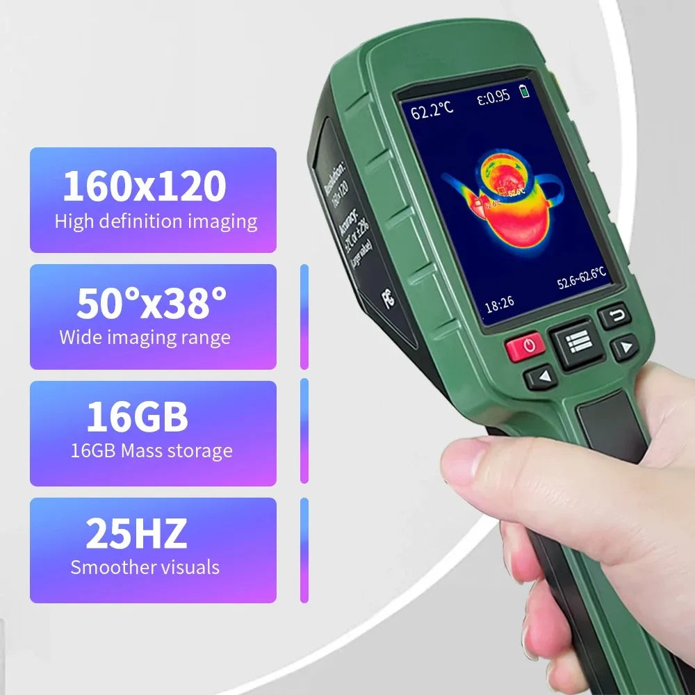 Infrared Thermal Imager Rechargeable Handheld Thermal Imaging Camera 440℃ Waterproof Dustproof Anti-Drop IR Thermal Detector Peaceful Pleasures Health and Wellness