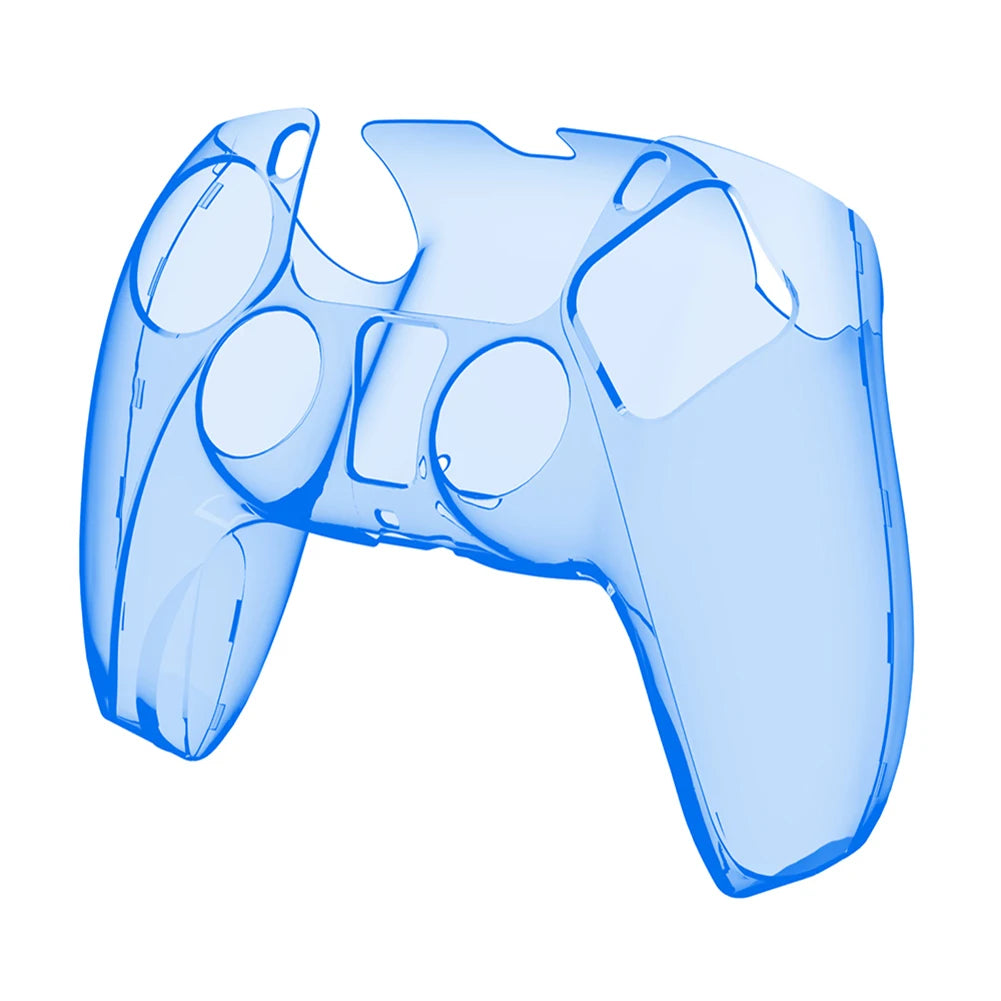 For PS5 DualSense Controller Clear PC Cover Ultra Slim Transparent Protector Case for Sony Playstation5 Gamepad Controller Case Peaceful Pleasures Health and Wellness Transparent Blue