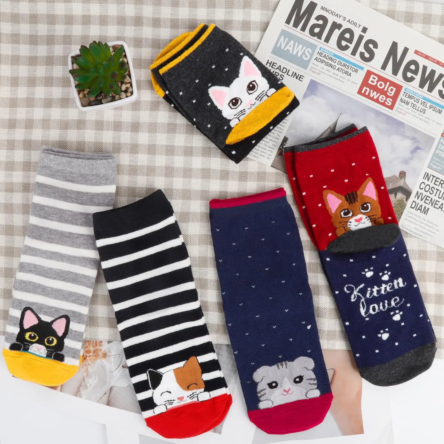 5 Pairs Women Cartoon Animal Socks Cute Dog Cat Pattern Cotton Crew Socks Colorful Funny Gift Set for Girls Peaceful Pleasures Health and Wellness