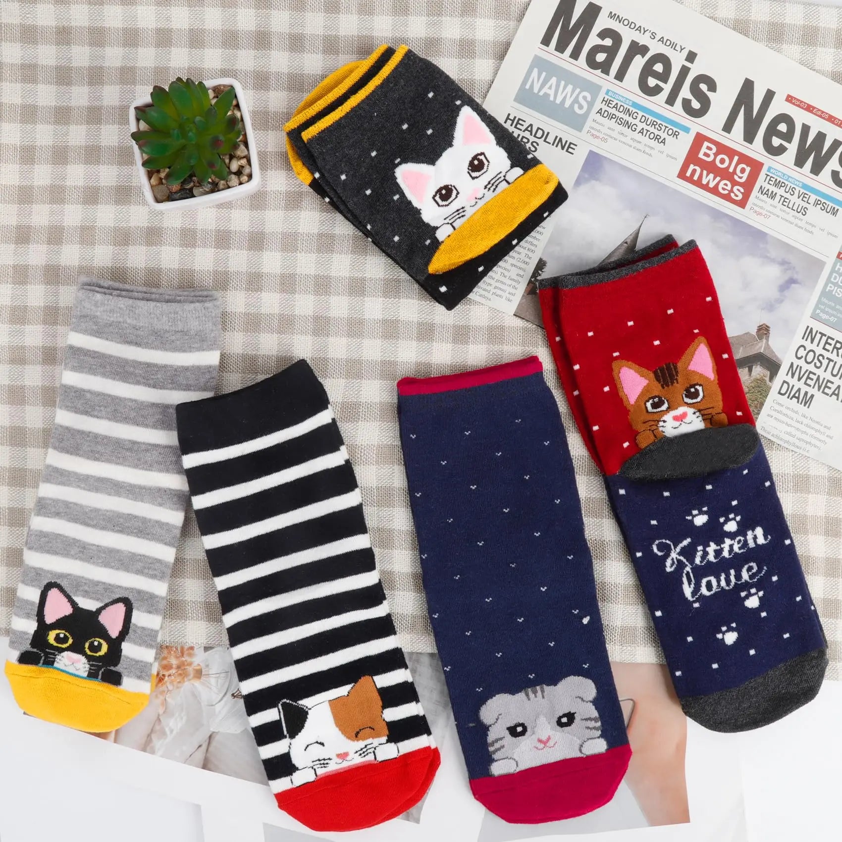 5 Pairs Women Cartoon Animal Socks Cute Dog Cat Pattern Cotton Crew Socks Colorful Funny Gift Set for Girls Peaceful Pleasures Health and Wellness