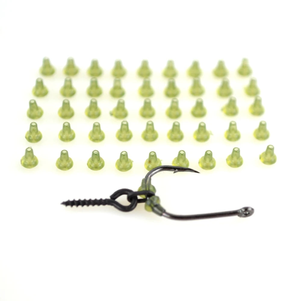 Hirisi 50Pcs Durable Soft Rubber Hook Stops, Wear-resistant Fishing Rig Stopper Beads, Reliable Terminal Tackle AH036 AH037 Peaceful Pleasures Health and Wellness