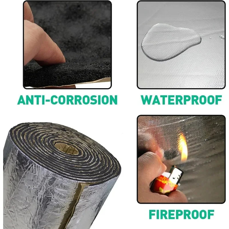 Car Heat & Sound Insulation Mat – Aluminum Foil Foam 5mm/10mm