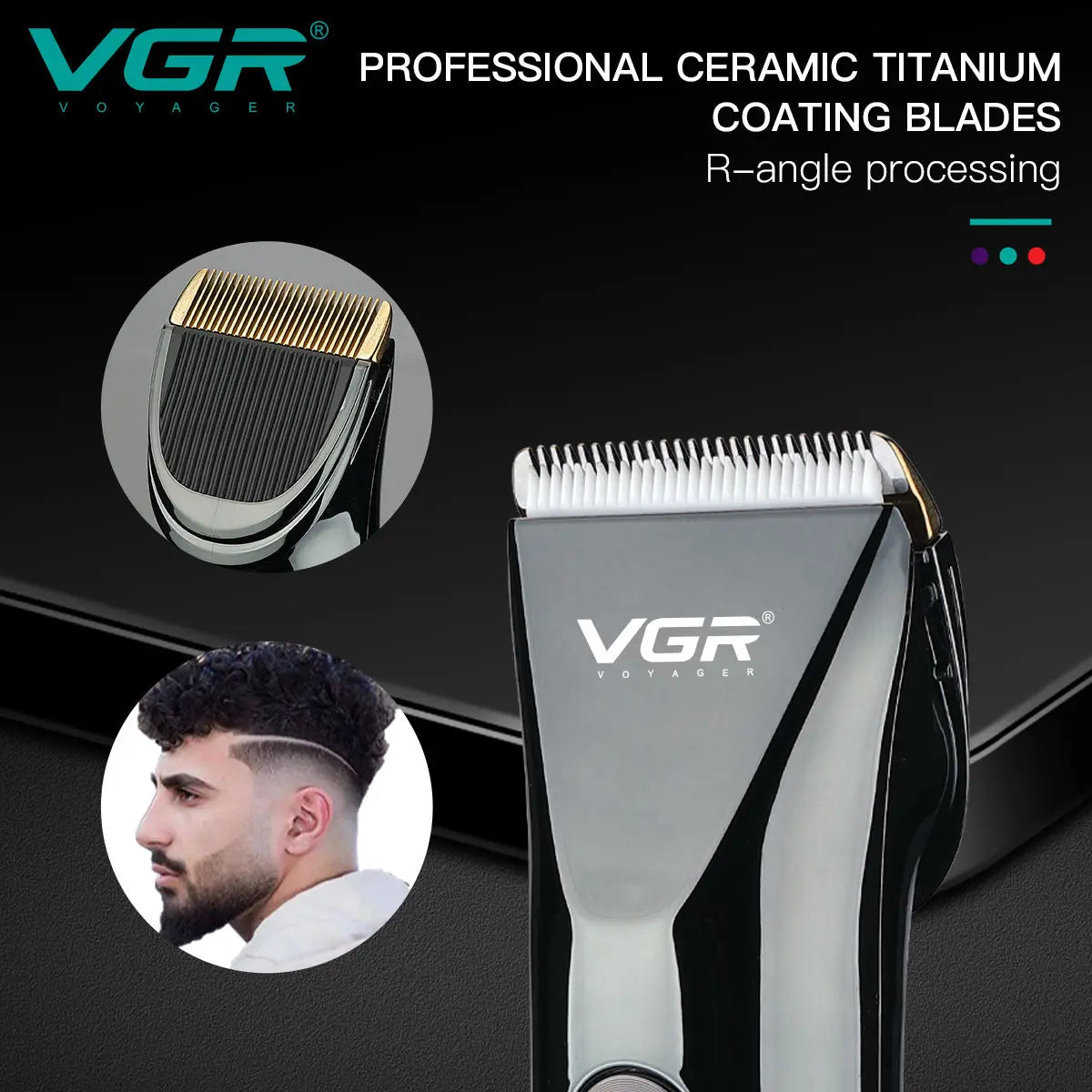 VGR 661 new hair clipper with metal body, hair trimmer for home use, carving pusher, USB dual-use, high battery life, electric c Peaceful Pleasures Health and Wellness