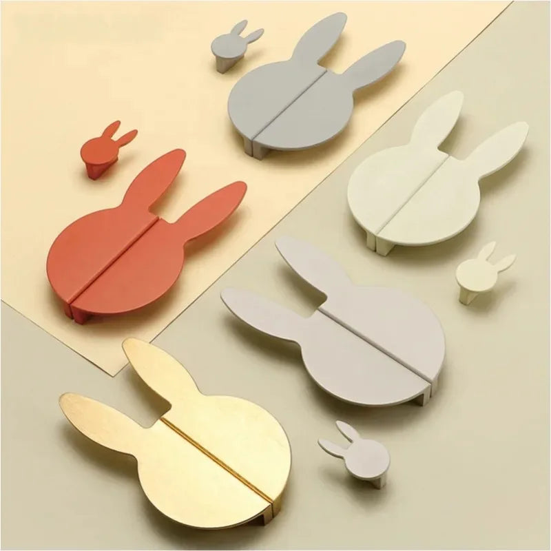 Love Rabbit Cartoon Cabinet Handle – Kids Room Door Pull