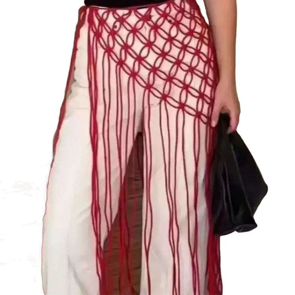 Bohemian Tassel Waist Belt | Handwoven Macrame Fringe Waistband