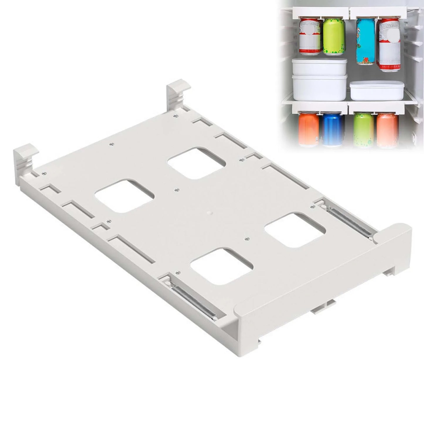 Hanging Fridge Soda Can Organizer Convenient to Install Efficient Fridge Shelf Holder Suitable for Refrigerators Kitchen Peaceful Pleasures Health and Wellness