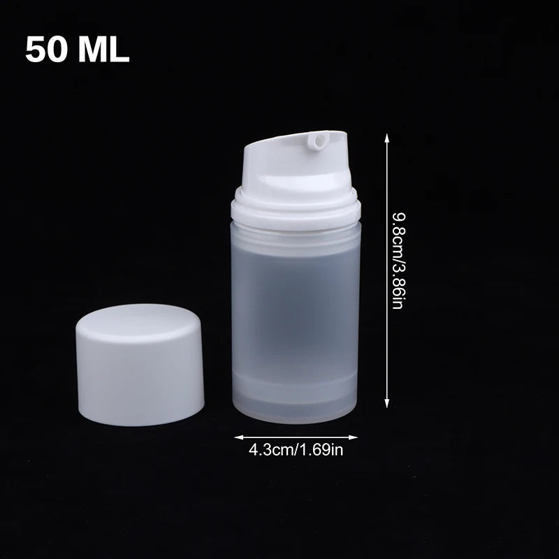 Frosted Refillable Travel Pump Bottle | Airless Lotion Dispenser
