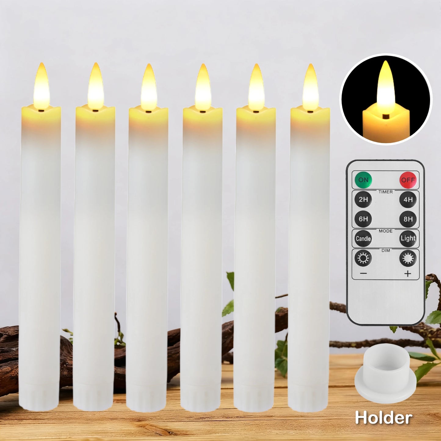 Flameless LED Taper Candles with Remote & Timer | Flickering