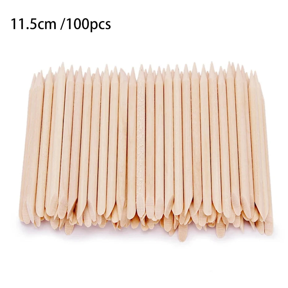 2026 50/100pcs Nail Art Pusher Orange Wood Sticks Cuticle Pusher Remover Rhinestones Dotting Removal Manicure Care Tools Peaceful Pleasures Health and Wellness 3BF046-100M