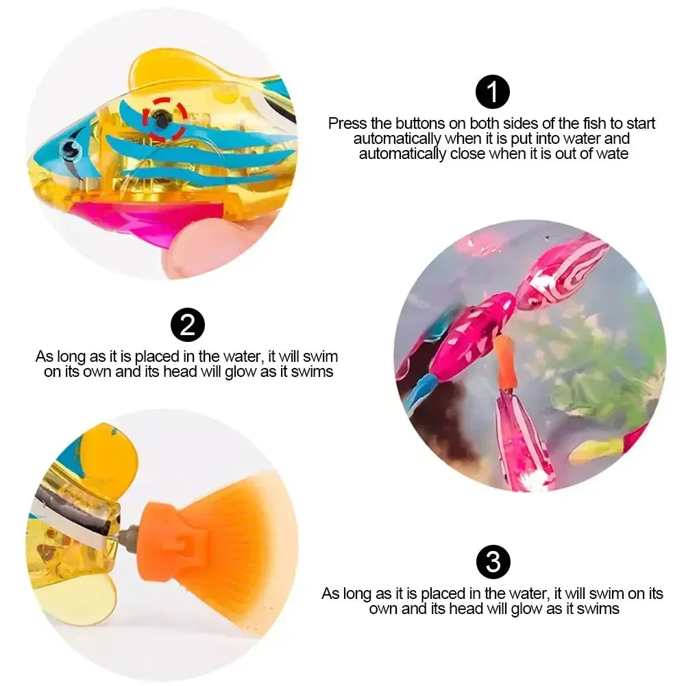 Interactive LED Swimming Fish Cat Toy – Water Activated