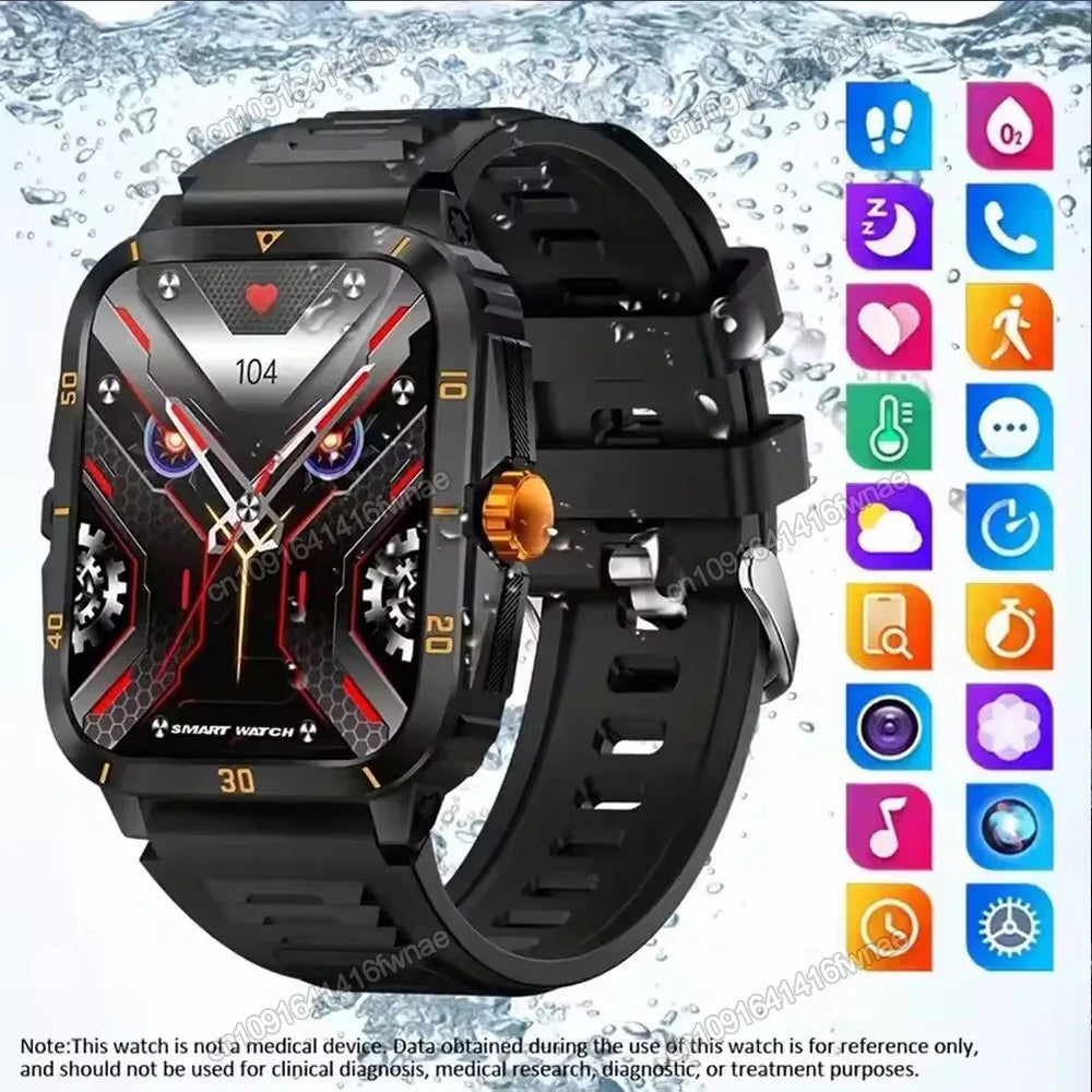2025 Sport Smart Watch For Men 1.96'' Screen Blood Oxygen Bluetooth Call Watch 100+Sport Waterproof Smartwatch Man Reloj Hombre Peaceful Pleasures Health and Wellness