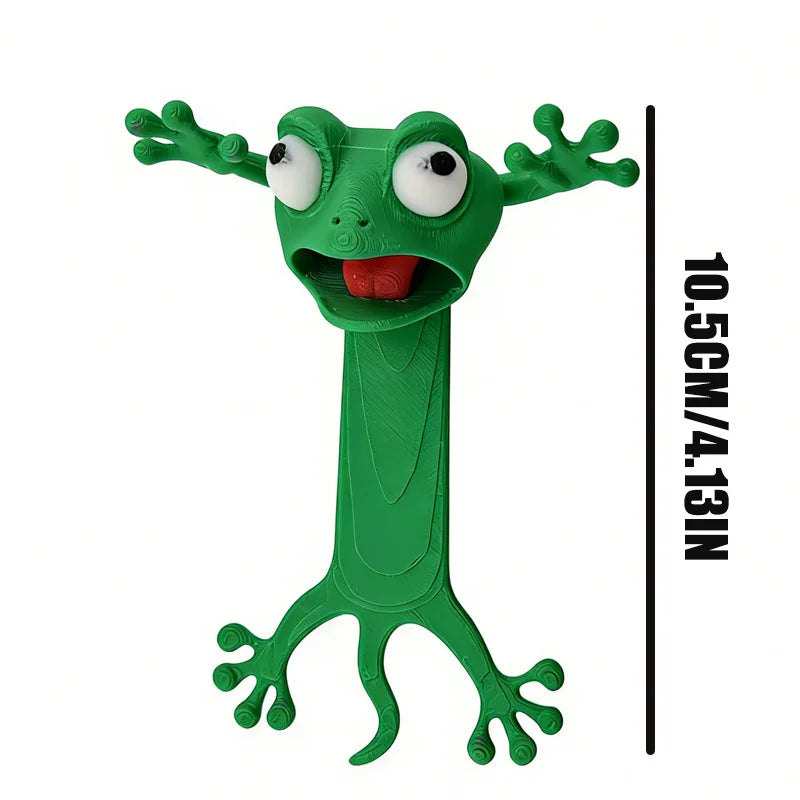 3D Funny Frog Bookmark – Cute Cartoon Page Holder Clip Gift