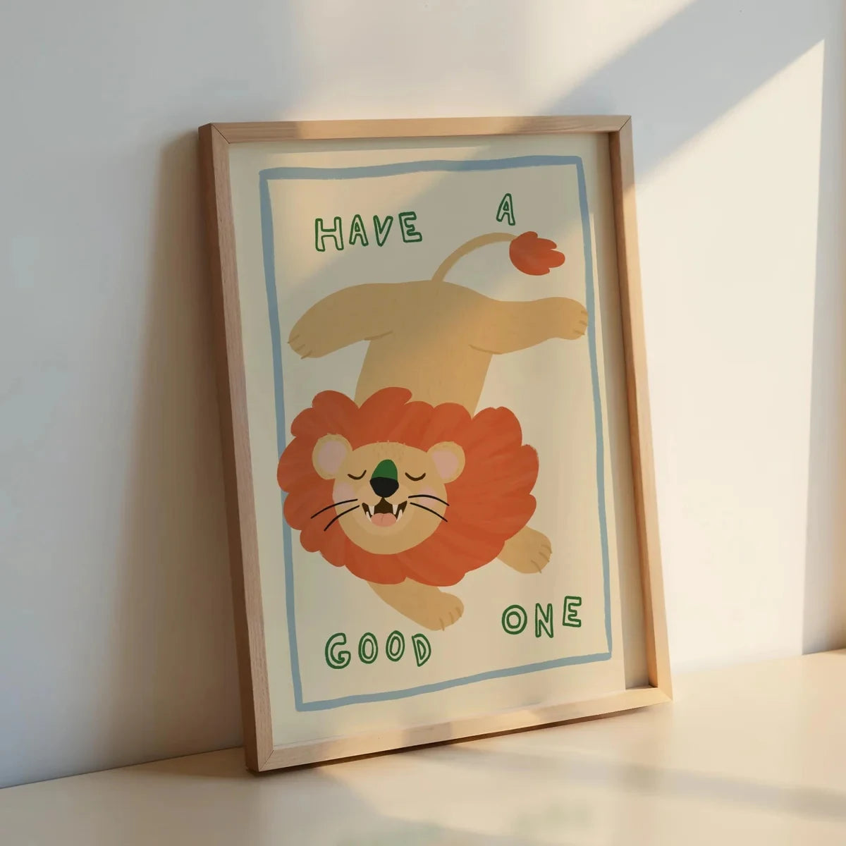 Cartoon Lion "Have A Good One" Quote Canvas Wall Art Print