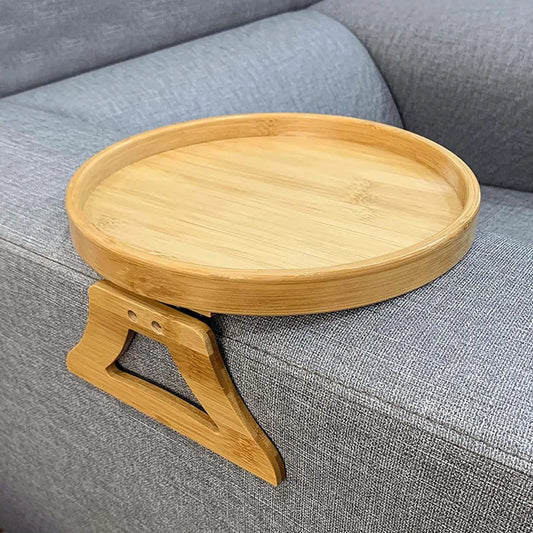 Wooden Clip-On Couch Arm Tray Table – 25cm Side Table Clip-On Arm Tray Table Peaceful Pleasures Health and Wellness