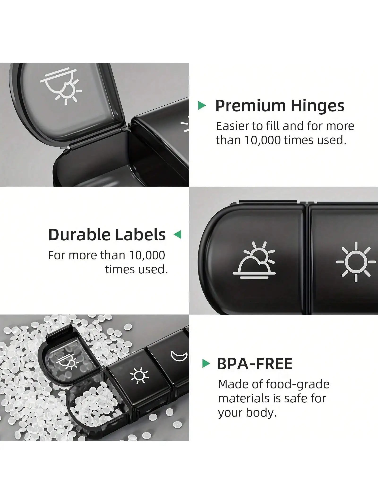 Weekly Pill Organizer 4 Times a Day with a Business Stylish Bag, Portable Pill Box 7 Day with 28 Compartments for Men Peaceful Pleasures Health and Wellness
