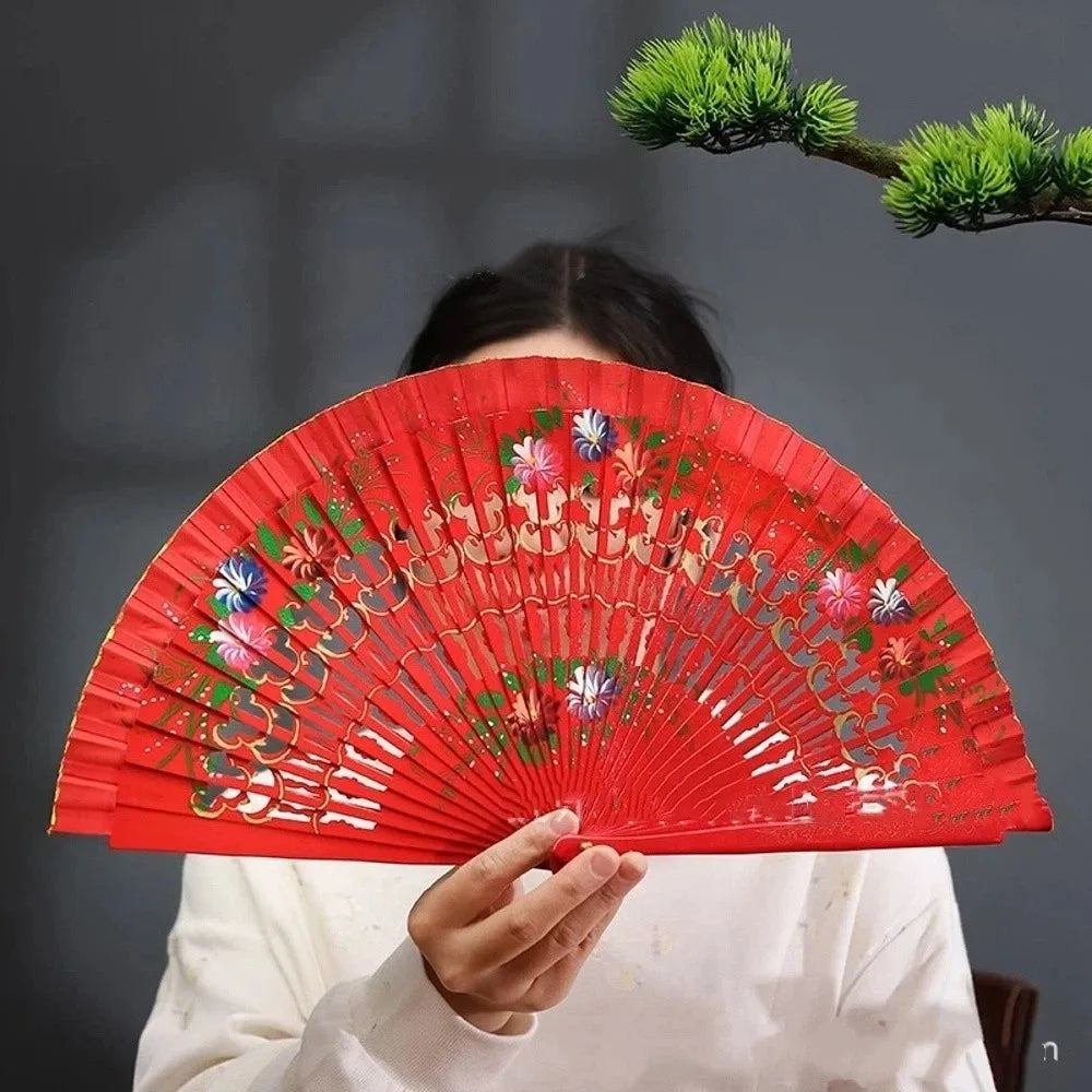 Hand-Painted Chinese Folding Fan | Decorative Antique Style