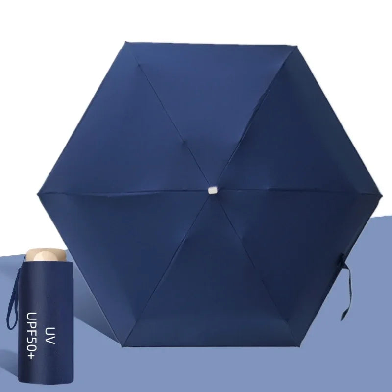 UPF 50+ Mini Pocket Umbrella – UV & Rain Folding Parasol