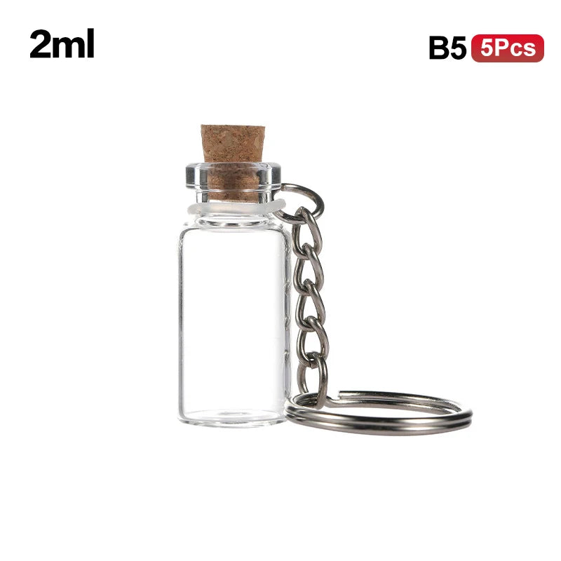 Mini Cork Glass Bottles 2ml for DIY Wishing Jars | 1 or 5 Pack
