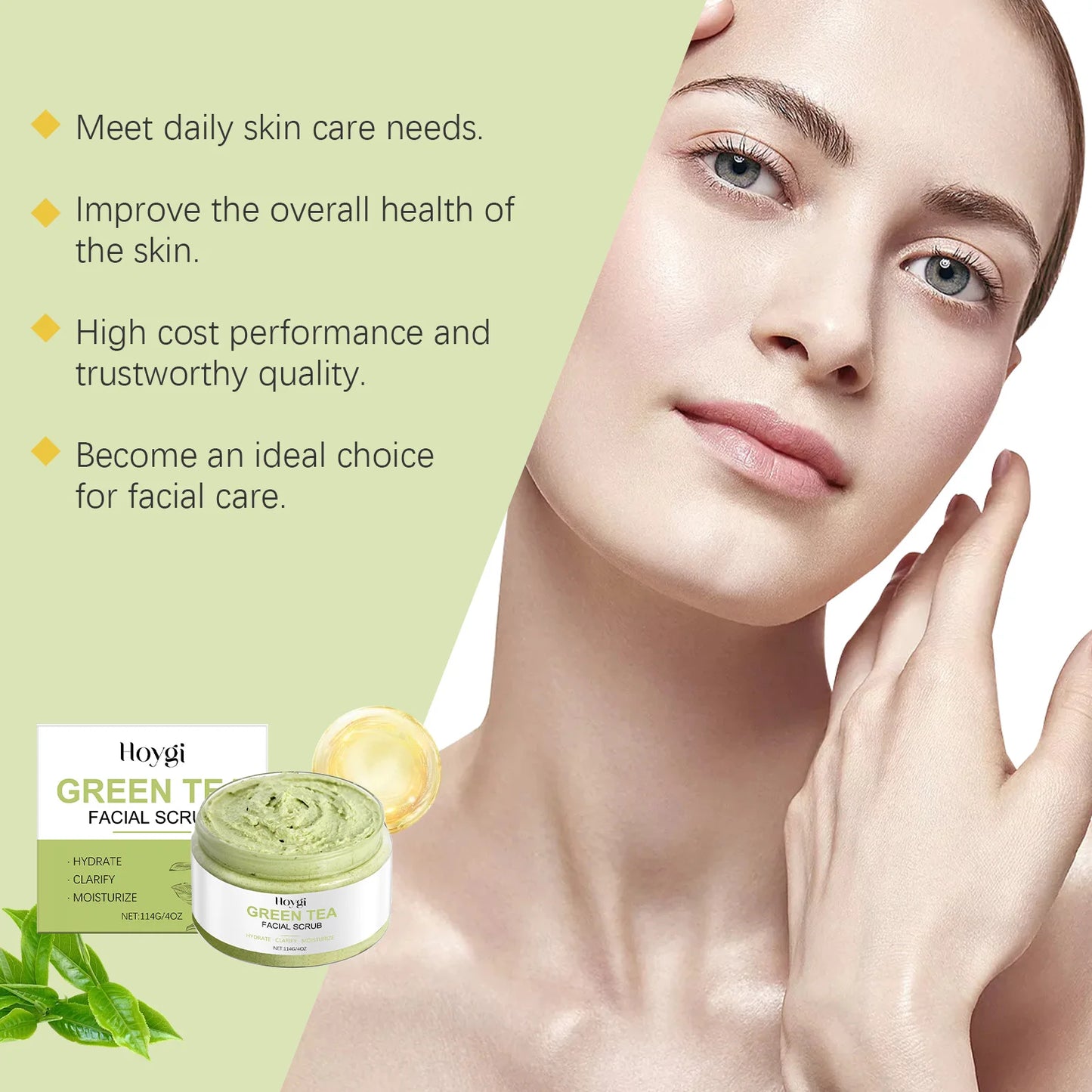 Green Tea Facial Scrub – Pore Cleansing & Exfoliator