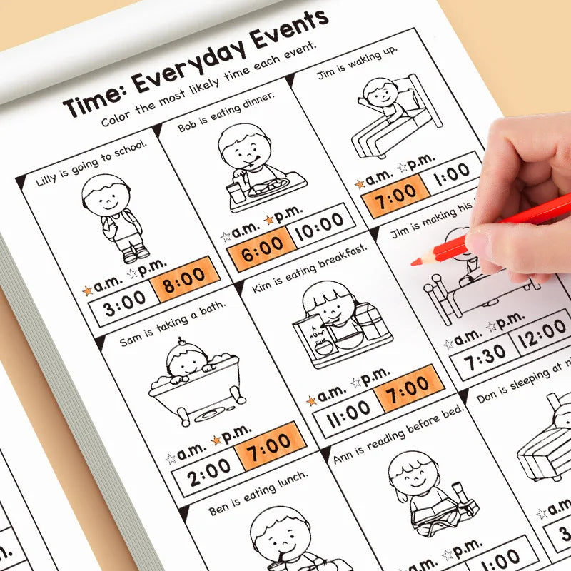 32 Page Telling Time Exercise Cognition Book Interactive Game About