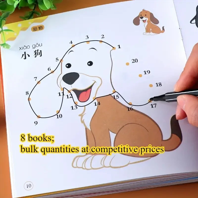 8 Books Children's Digital Connectivity Coloring Book Suitable Ages