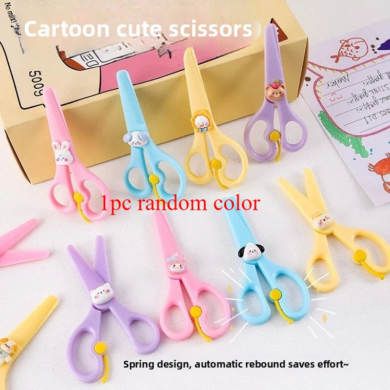 Cartoon Kids Safety Scissors | Cute Craft Scissors for Children Kids Safety Scissors Peaceful Pleasures Health and Wellness 1pc random color