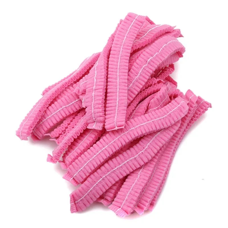 100-Pack Disposable Bouffant Caps – Breathable Hair Net Covers