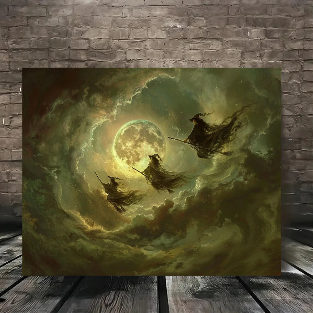 Witchy Canvas Art Print Frameless Wall Decor Canvas Poster for Living Room, Kitchen, Classroom, Party, Hallowee Home Decor Peaceful Pleasures Health and Wellness ZLH5165 30x45cm No Frame