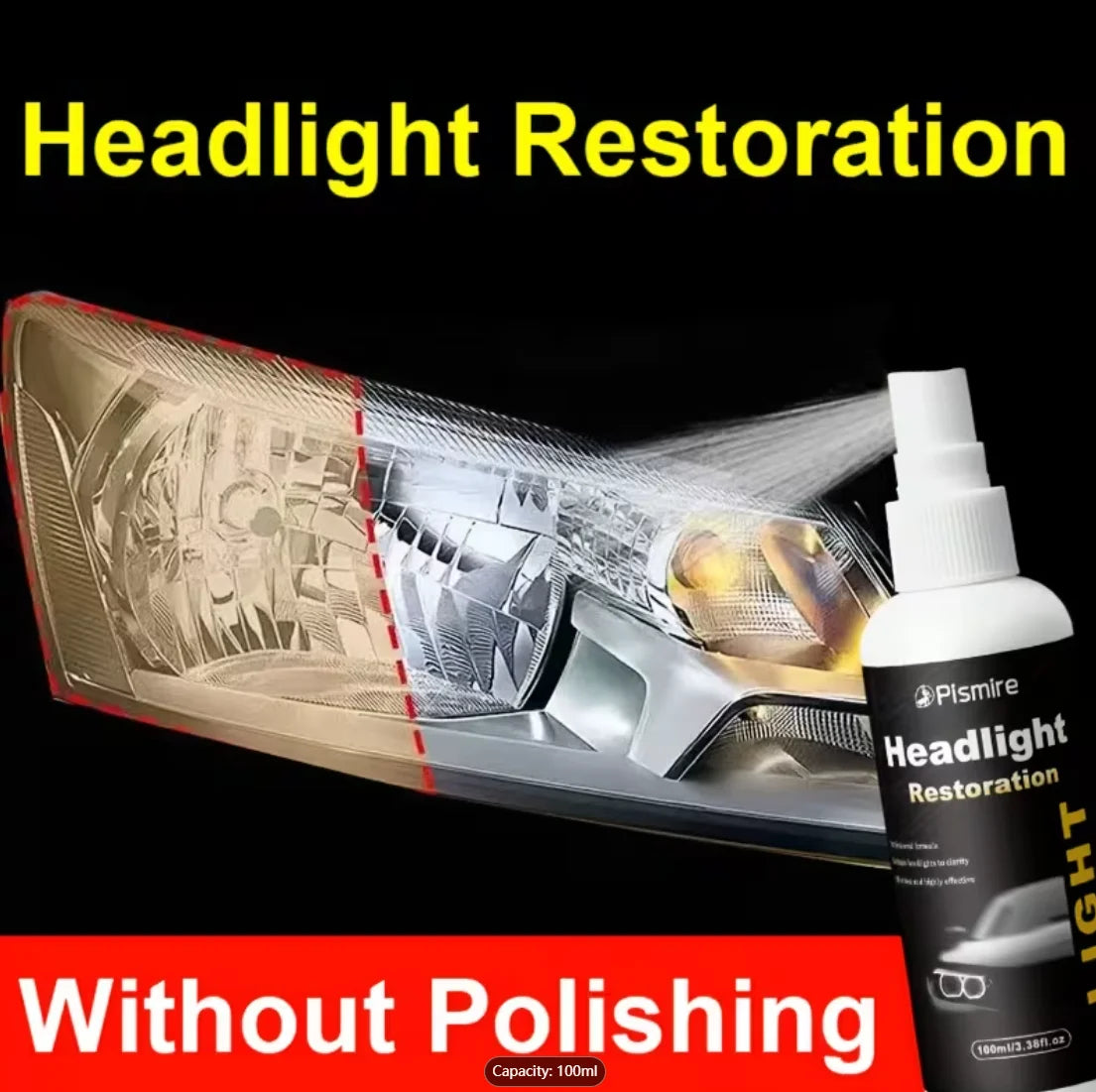 Ceramic Coating Headlight Restoration Fluid – No Sanding