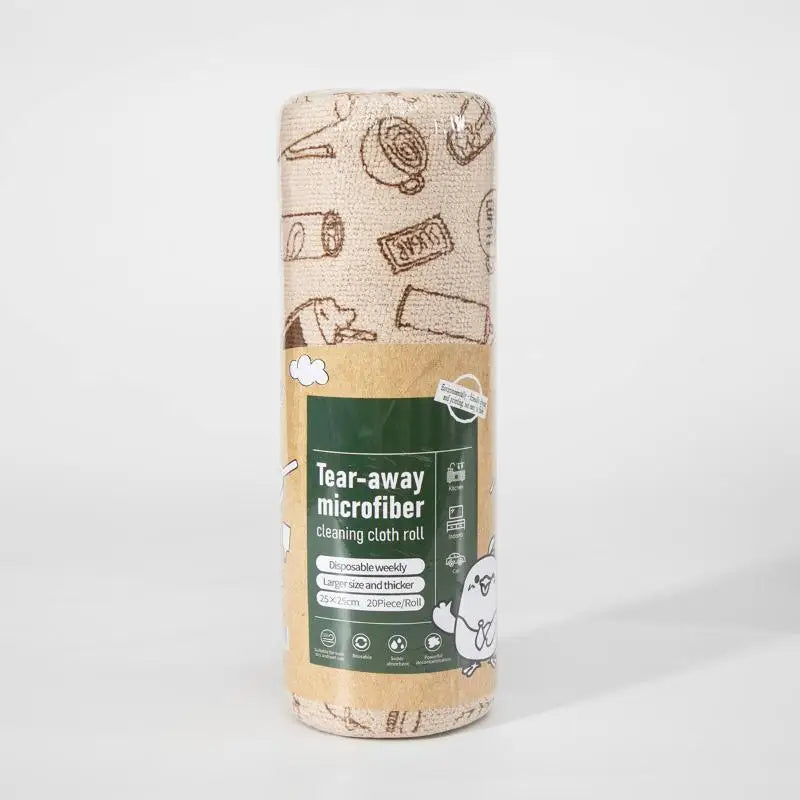 Reusable Microfiber Cleaning Cloth Roll | Cute Prints, 20 Sheets