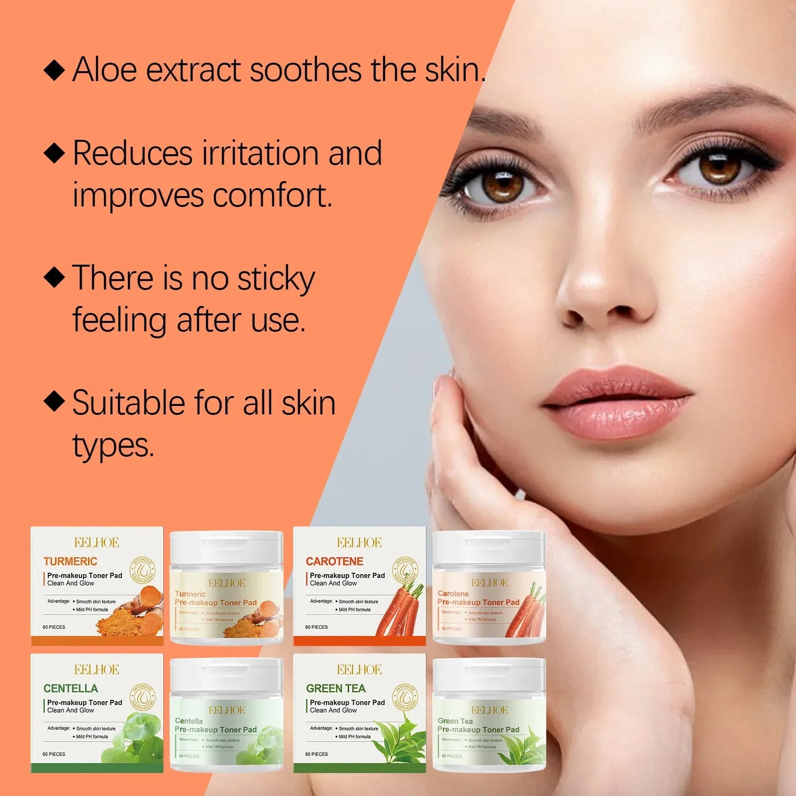 EELHOE Face Cotton Pads – Hyaluronic Acid Moisturizing Skin Care Peaceful Pleasures Health and Wellness