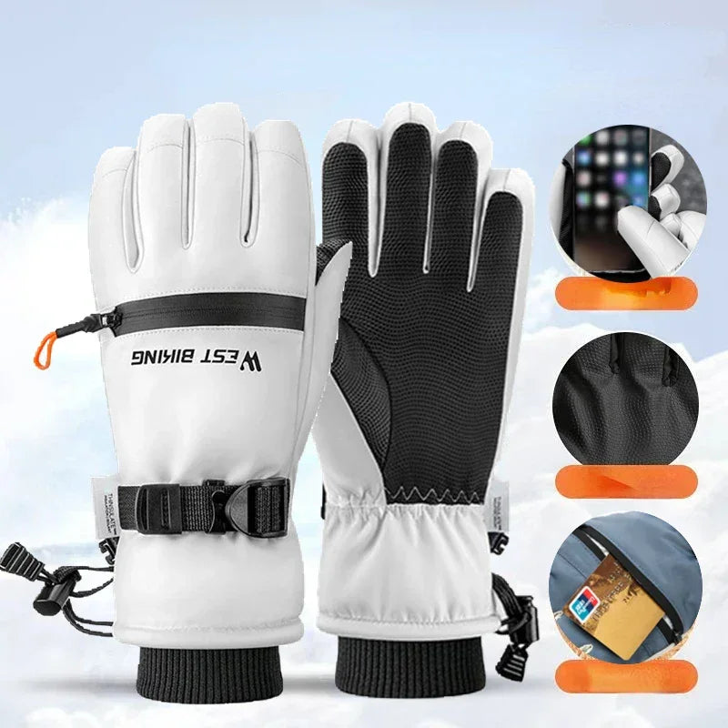 Winter ski gloves for men and women waterproof windproof warmth thickened anti-slip touch screen riding driving gloves Peaceful Pleasures Health and Wellness