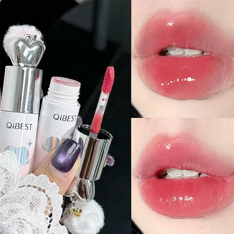 QIBEST Moisturizing Plump Lips Mirror Effect Lip Color Non Greasy Texture Lipgloss Pigment Not Easy To Stick Lightly Lip Glaze Peaceful Pleasures Health and Wellness