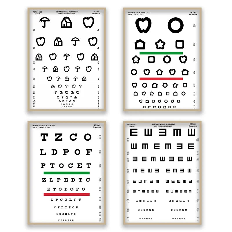 Vision Testing Chart Canvas Wall Art | Optometry Clinic Decor