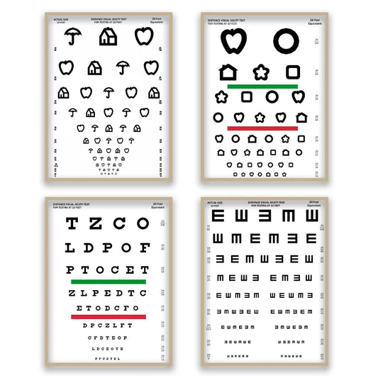 Vision Testing Chart Canvas Wall Art | Optometry Clinic Decor Canvas Wall Art Peaceful Pleasures Health and Wellness
