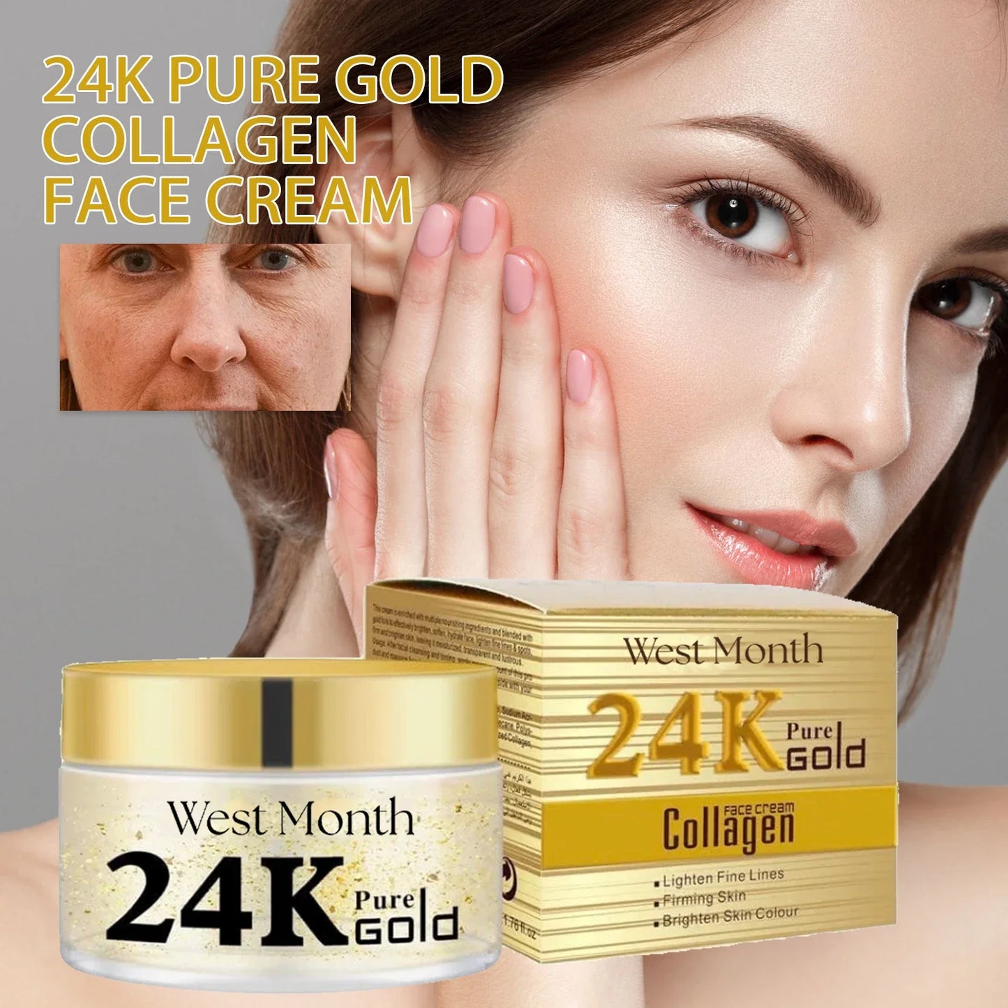 24K Gold Collagen Face Cream – Firming, Brightening & Anti-Wrinkle