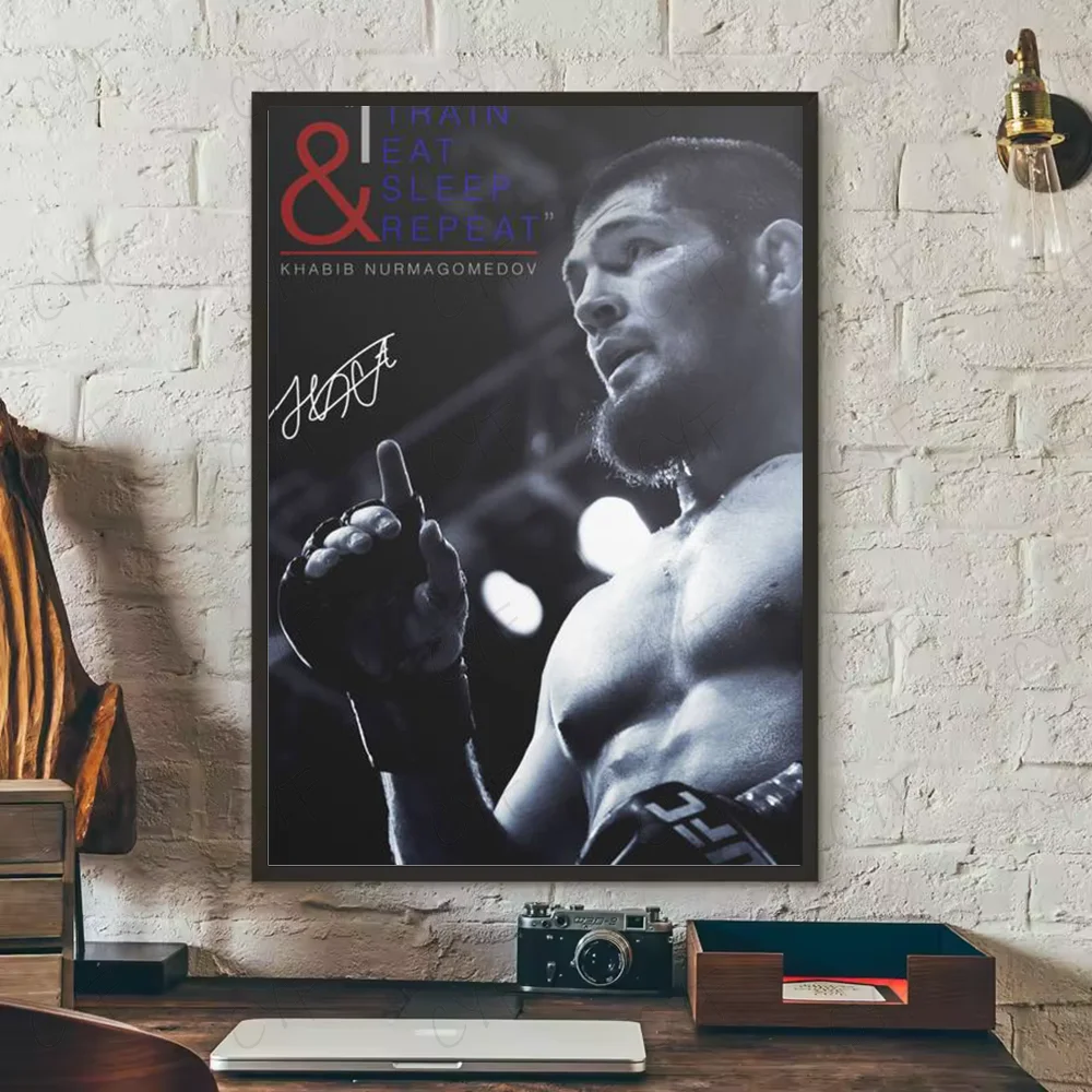 Khabib Nurmagomedov UFC Poster – HD Waterproof PVC Wall Art Sports Wall Poster Peaceful Pleasures Health and Wellness z10 15X20cmNoframe