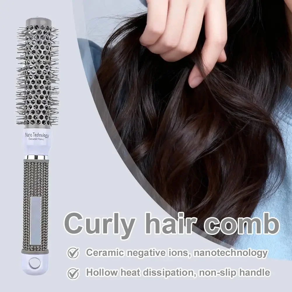 Round Brush for Blow Drying Curling,Professional Nano Ceramic Ion Thermal Barrel Brush For Hair Shiny Heat Styling Curling Brush Peaceful Pleasures Health and Wellness