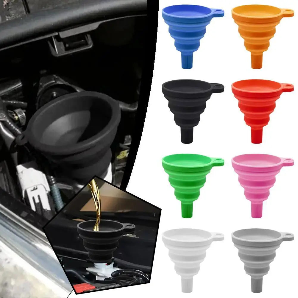 Silicone Separatory filter funnel Car Universal Liquid Funnel Washer Fluid Change Foldable Portable Auto Engine Oil Petrol Chang Peaceful Pleasures Health and Wellness
