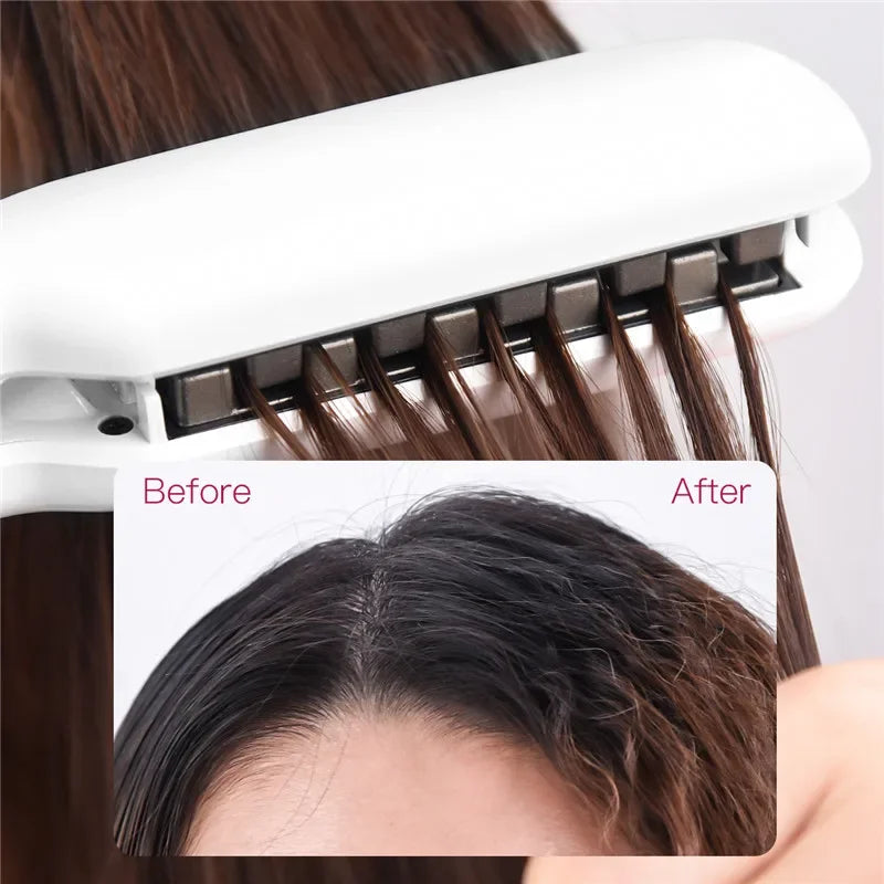 Professional Fluffy Corn Perm Volumizing Hair Iron Straightener Comb Increase Hair Volume Fluffy Hair Straightener Flat Irons Peaceful Pleasures Health and Wellness