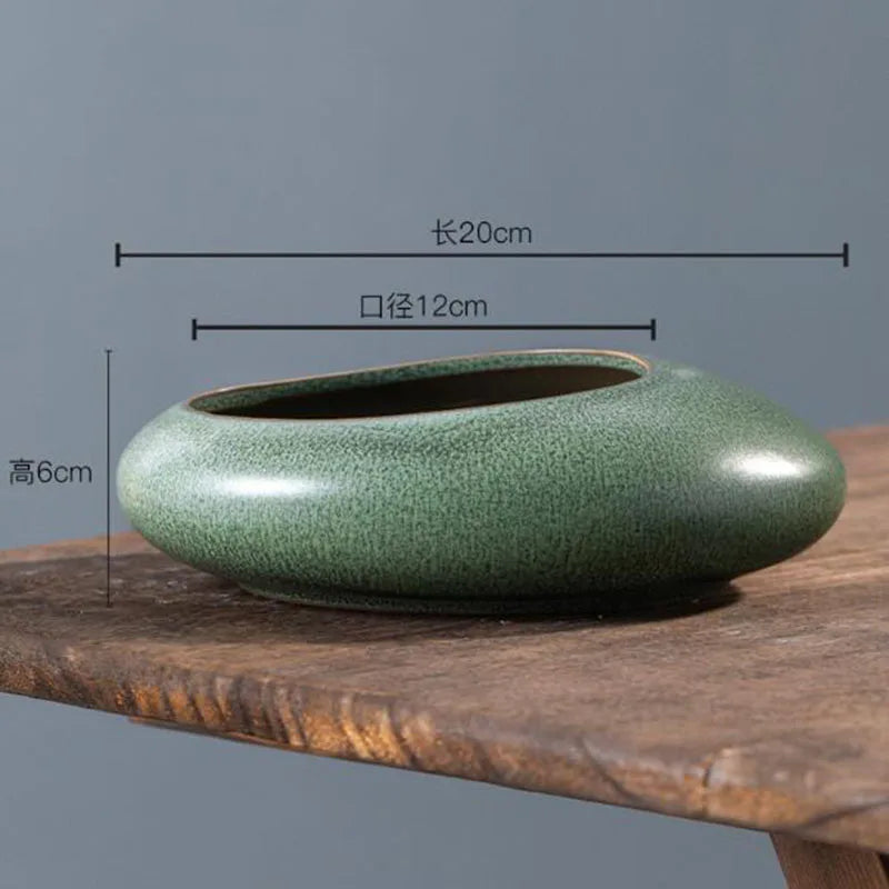 HEYYES Ceramic Bonsai Vase | Succulent & Fern Plant Pot