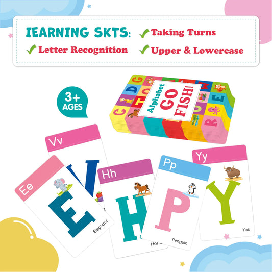 Bview Art 52 Sheets Alphabet Go Fish Card Game ABC Letter Matching Peaceful Pleasures Health and Wellness 52 sheets