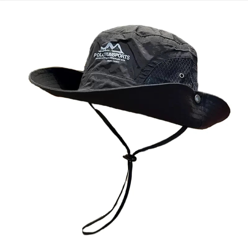 Unisex Quick Dry Fisherman Hat Lightweight Breathable Sun Hat for Spring Summer Anti-UV Outdoor Camping Hiking Mountaineering Peaceful Pleasures Health and Wellness black