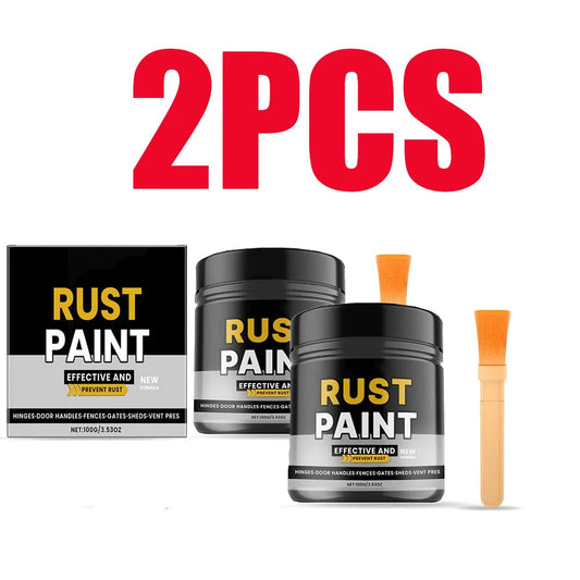 Anti Rust Paint Rust Converter Paint Anti Rust Paint For House Automotive Steel Tile Renovation Waterproof, Sun&Wear-resistant Peaceful Pleasures Health and Wellness 2PCS